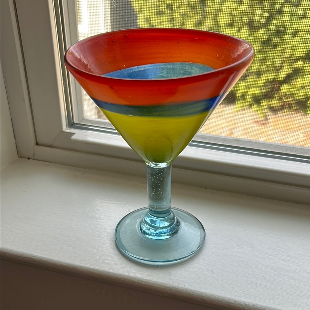 Set of 8 heavy glass cocktail glasses